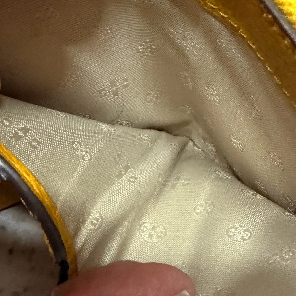 Tory Burch Bright Yellow Pebbled‎ Leather Zip-Around Wallet